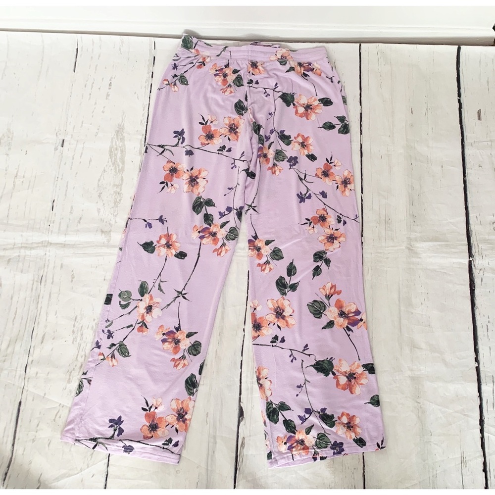 Gilligan & O’Malley Purple Floral Lounge Sleepwear Pajama Pants Size Small - Picture 2 of 4